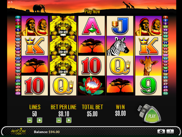 Игровой автомат 50 Lions - сокровища дикой Африке в казино Вулкан