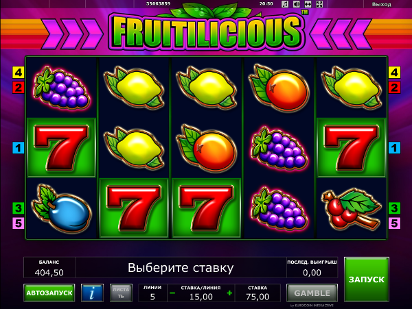 Игровой автомат Fruitilicious - превращай фрукты в золото в казино Вулкан